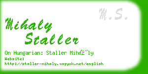 mihaly staller business card